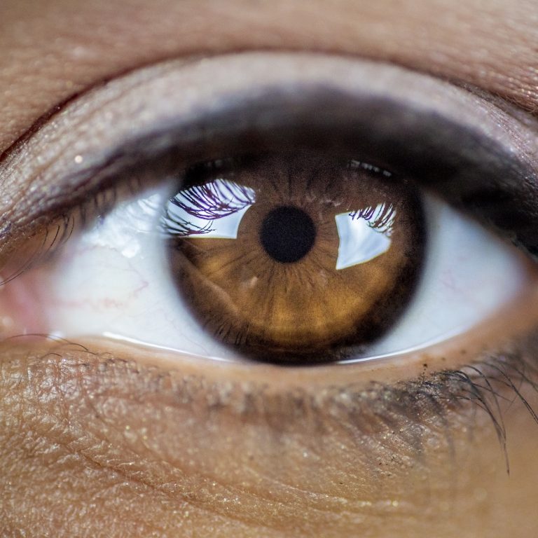 A closeup shot of a beautiful brown eye